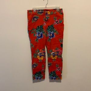 Red and floral pixie pant. 34 in waist to hem. Best offer. Everything must go.